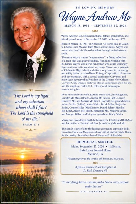 Obituary of Wayne A. Mo