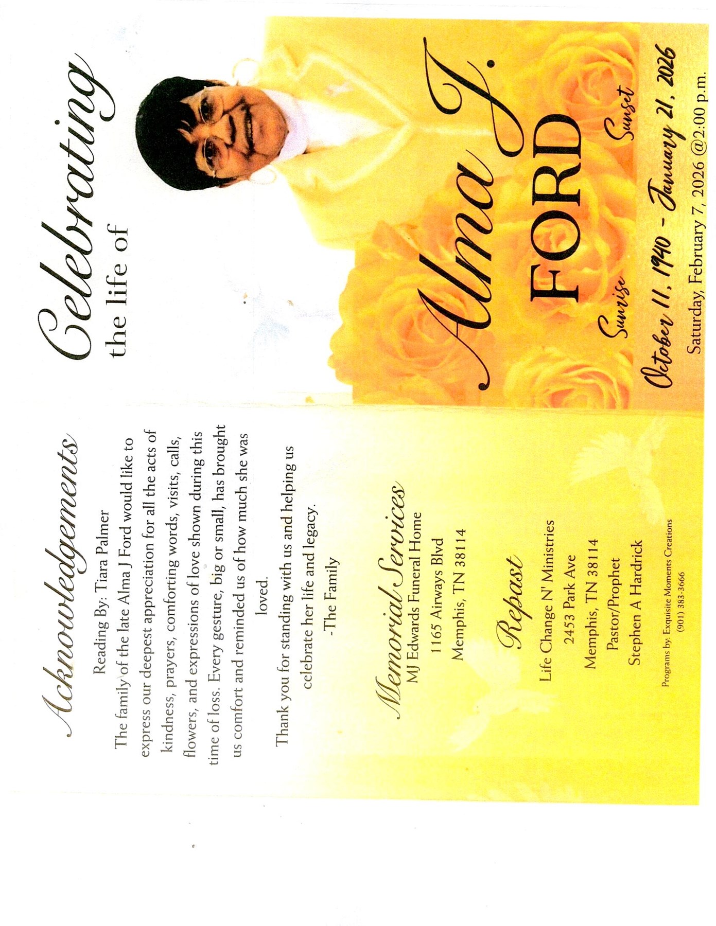 Avis de décès de Alma Ford