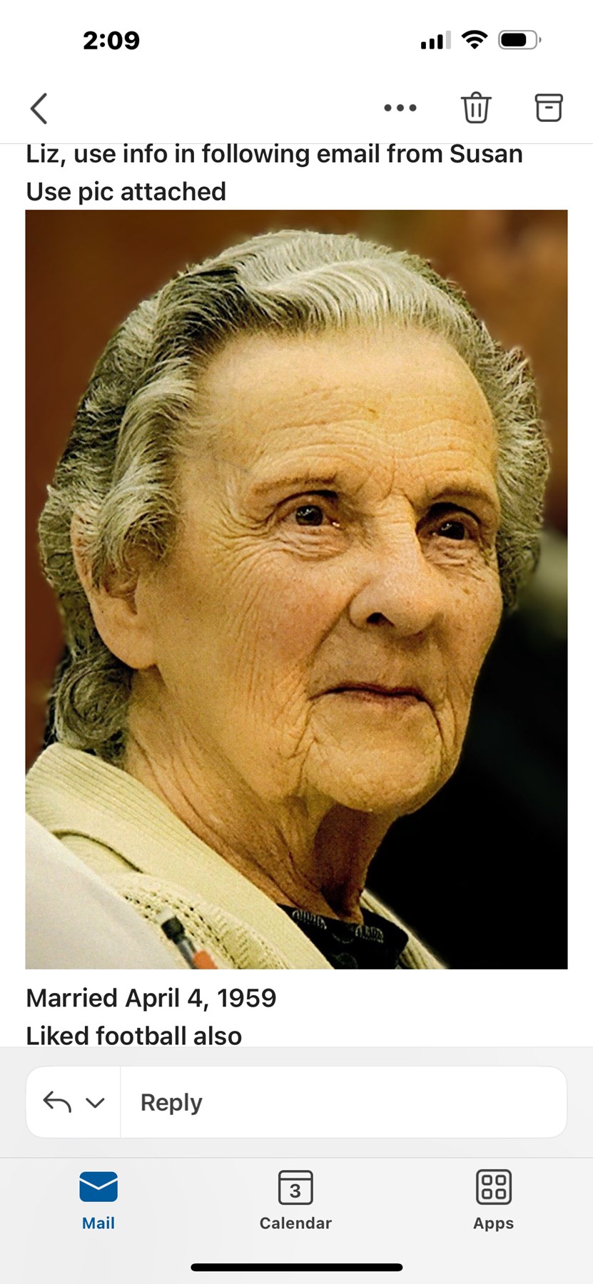 Obituary of Mary Elizabeth Arber