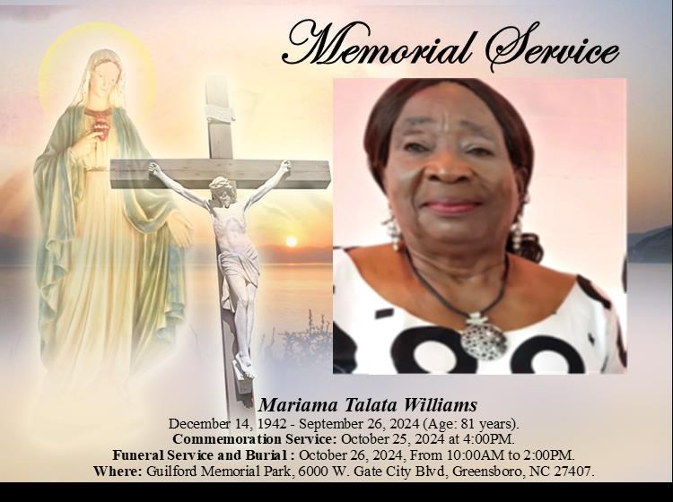 Obituary of Mariama Talata Williams