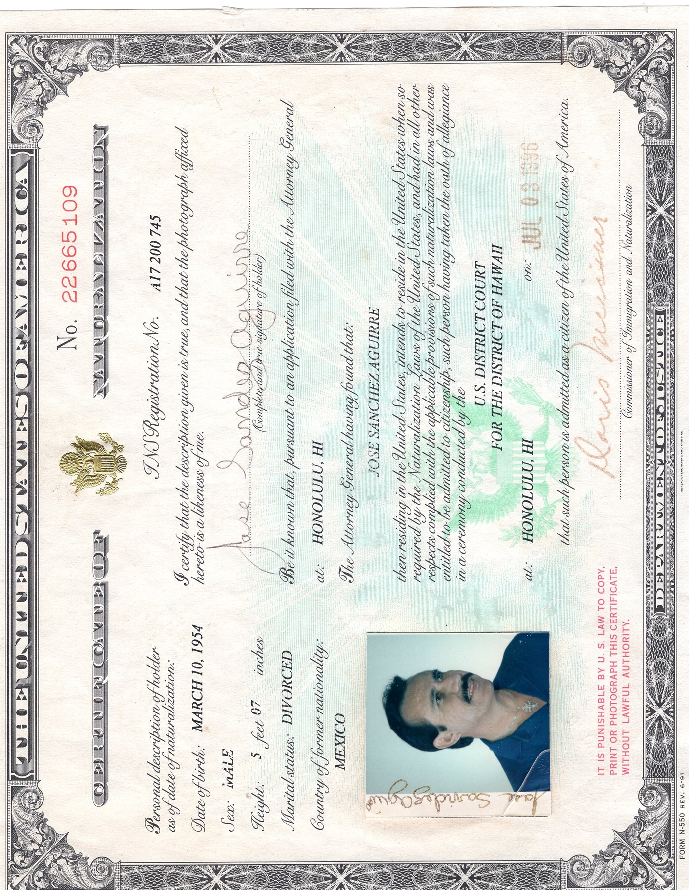 Obituary of Jose Sanchez Aguirre