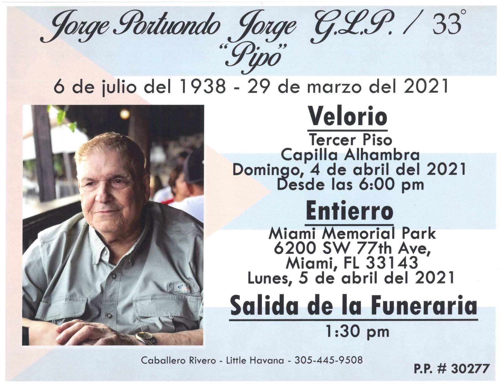 Obituario de Jorge Portuondo