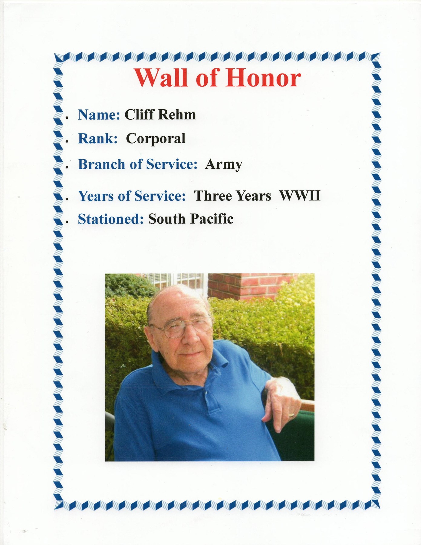 Obituary of Clifford John Rehm Sr.