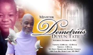 Obituary of Demetrius Duyun Tate