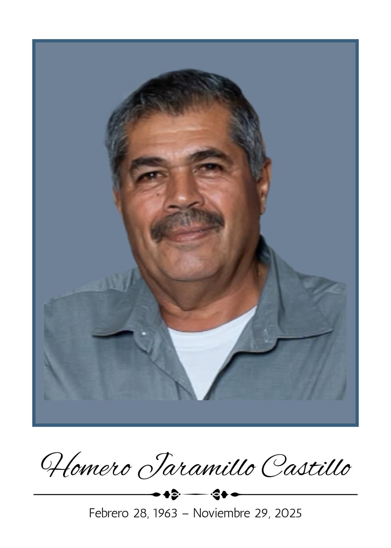 Avis de décès de Homero Jaramillo Castillo