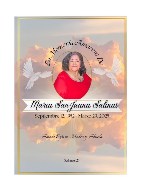 Obituary of Maria San Juana Salinas