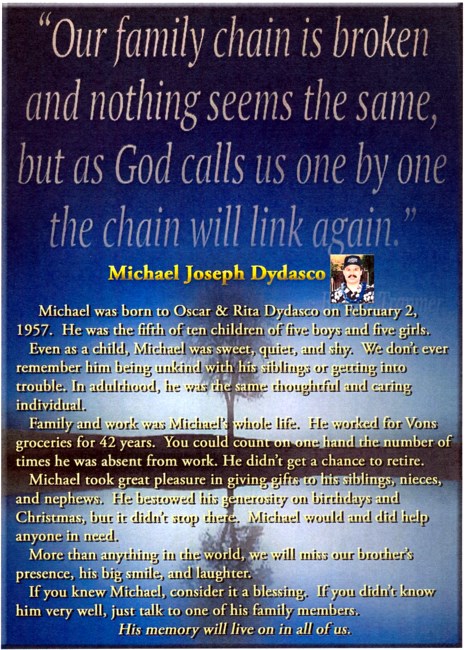 Obituary of Michael Joseph Dydasco