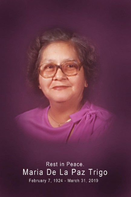 Obituary of Maria De La Paz Trigo