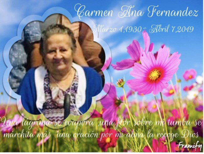 Obituary of Carmen Ana Fernández Ríos