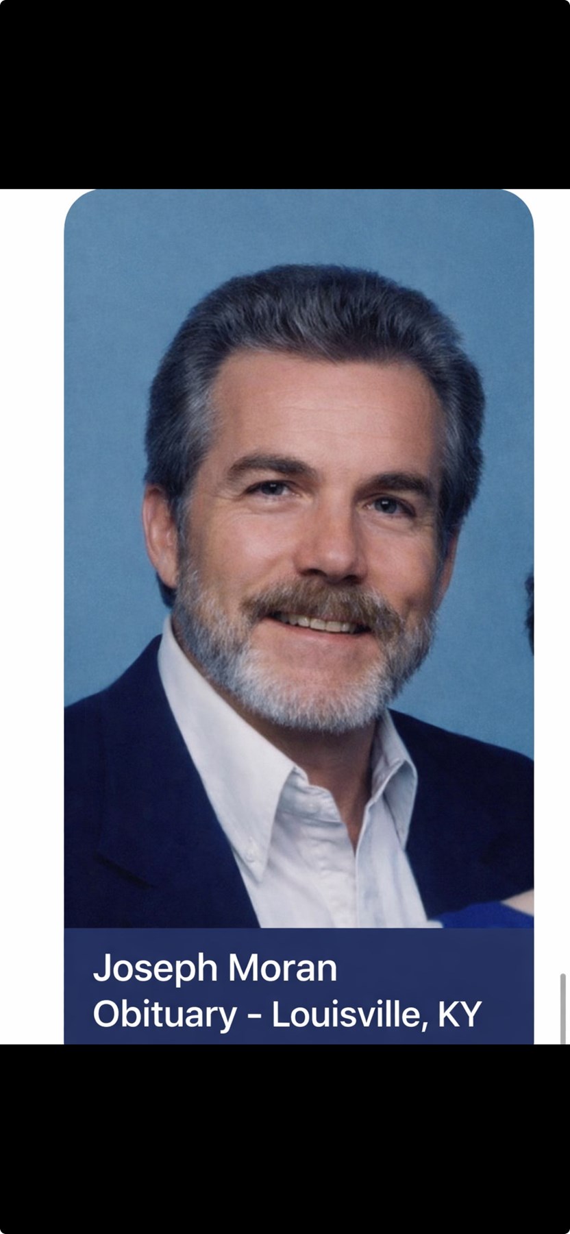 Avis de décès de Joseph D Moran