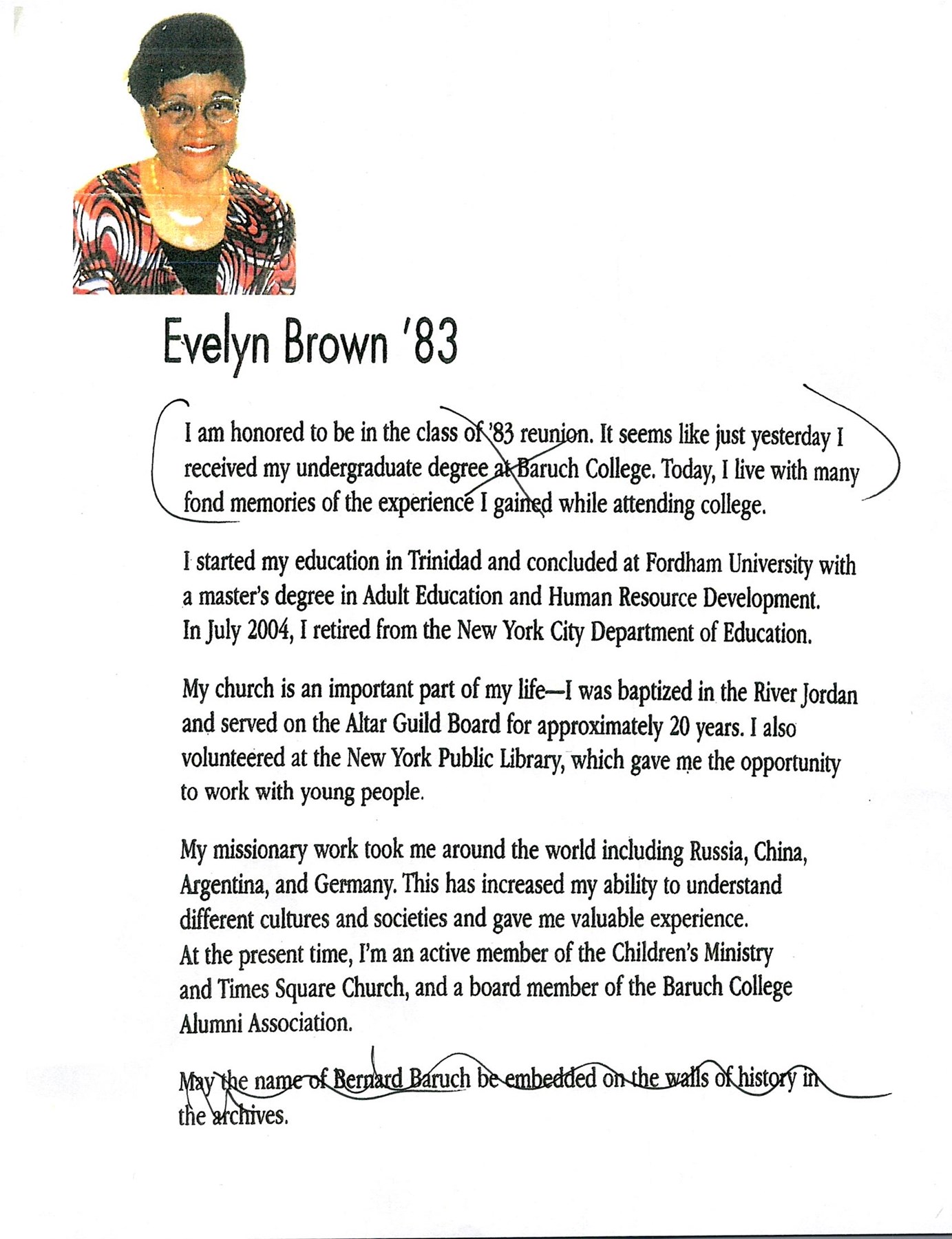 Obituary of Evelyn R. Brown