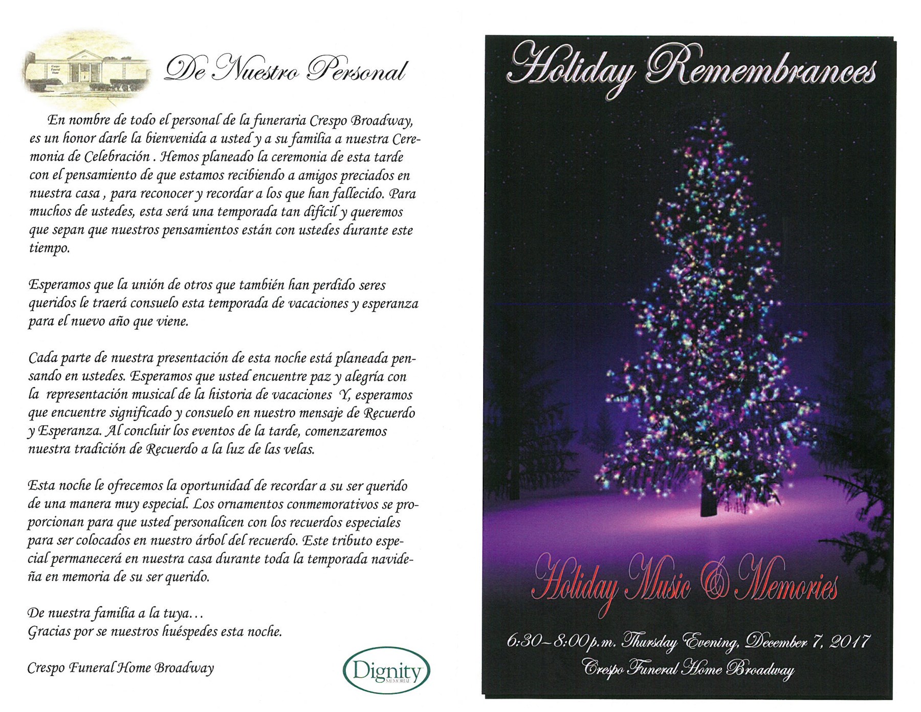 Obituary of Tree of Remembrance