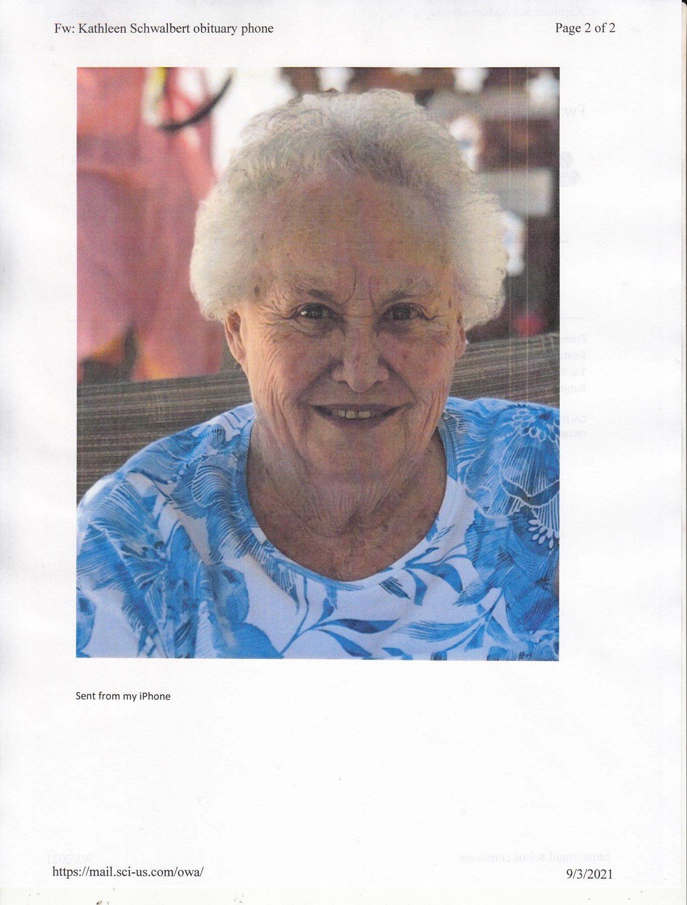 Obituary of Kathleen "Kate" Ruth Schwalbert
