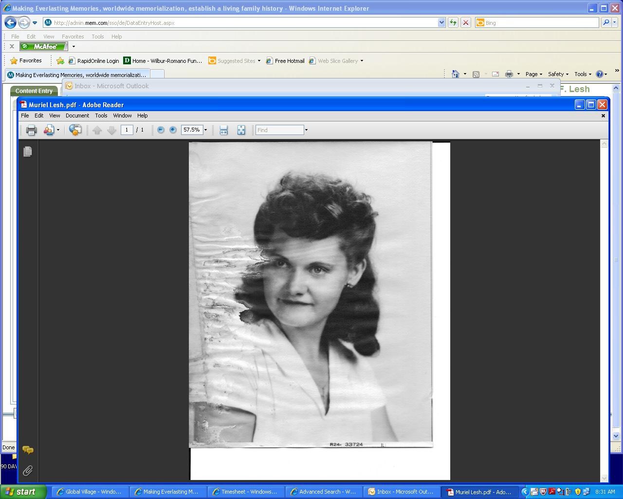 Obituary of Muriel F. Lesh