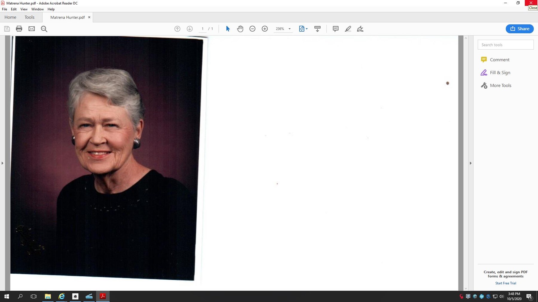 Obituary of Matrena Finn Hunter