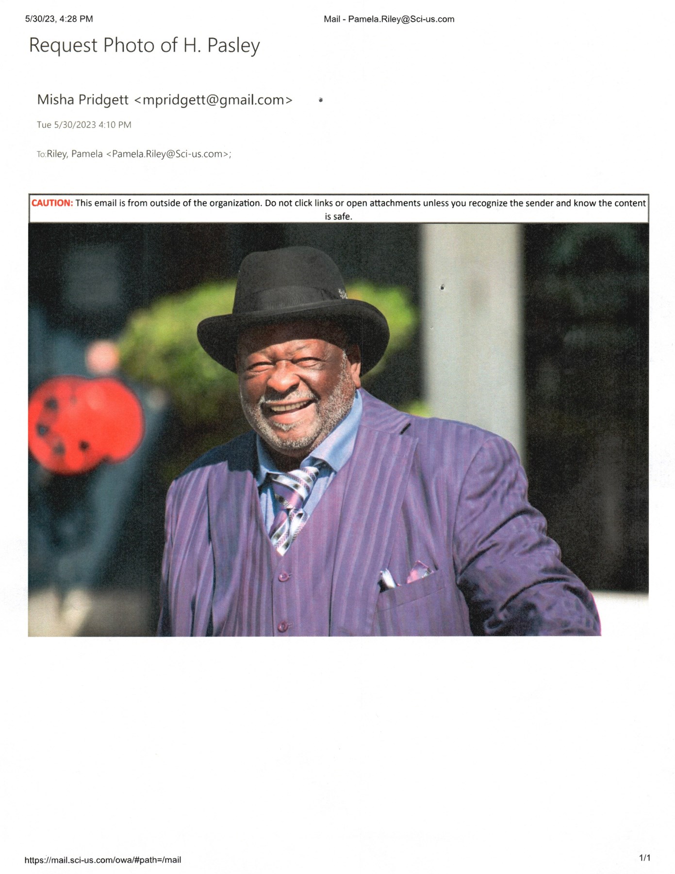 Obituary of Howard Bristo Pasley