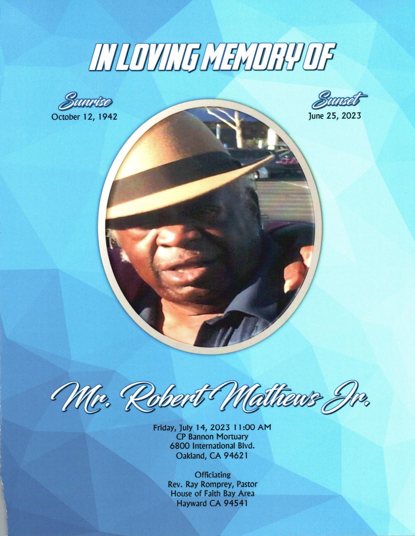 Obituary of Robert Mathews Jr.