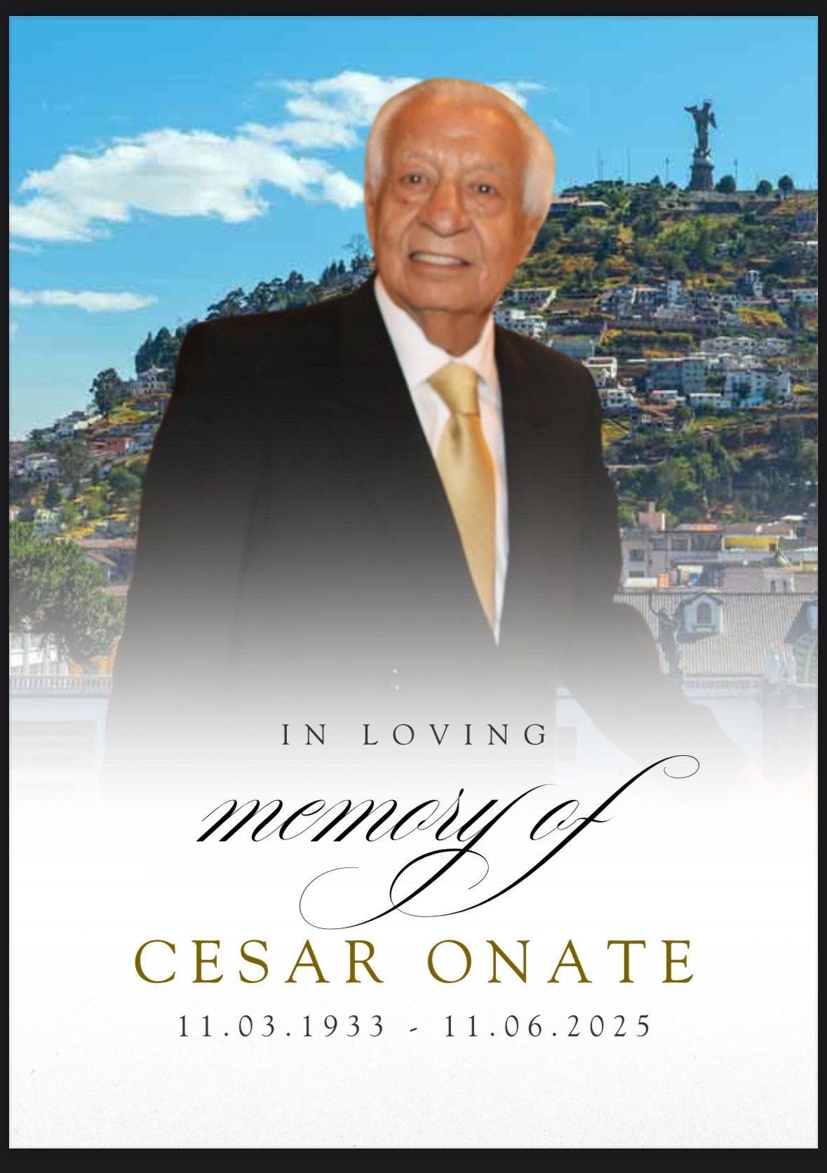 Avis de décès de Cesar A. Onate