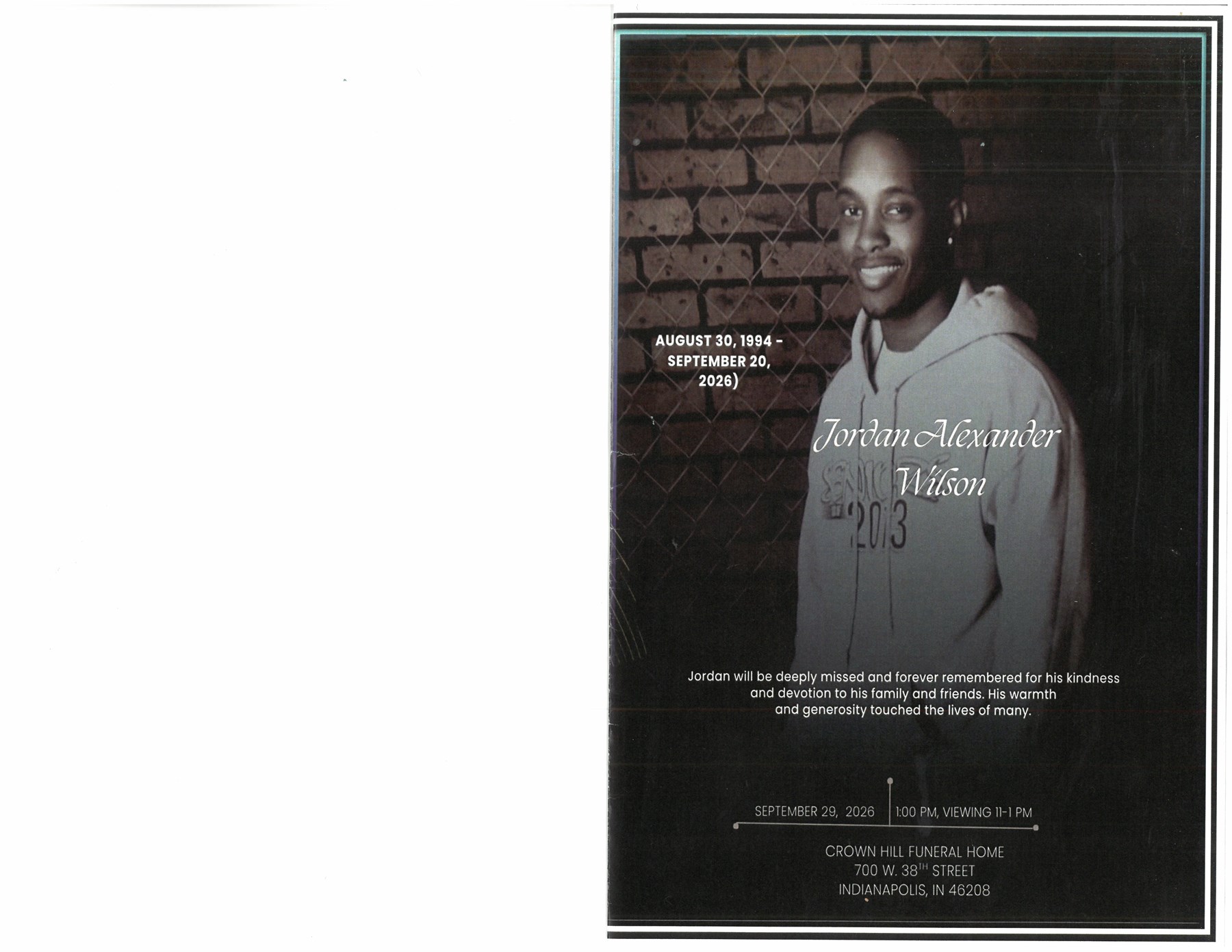 Obituary of Jordan Alexander Wilson