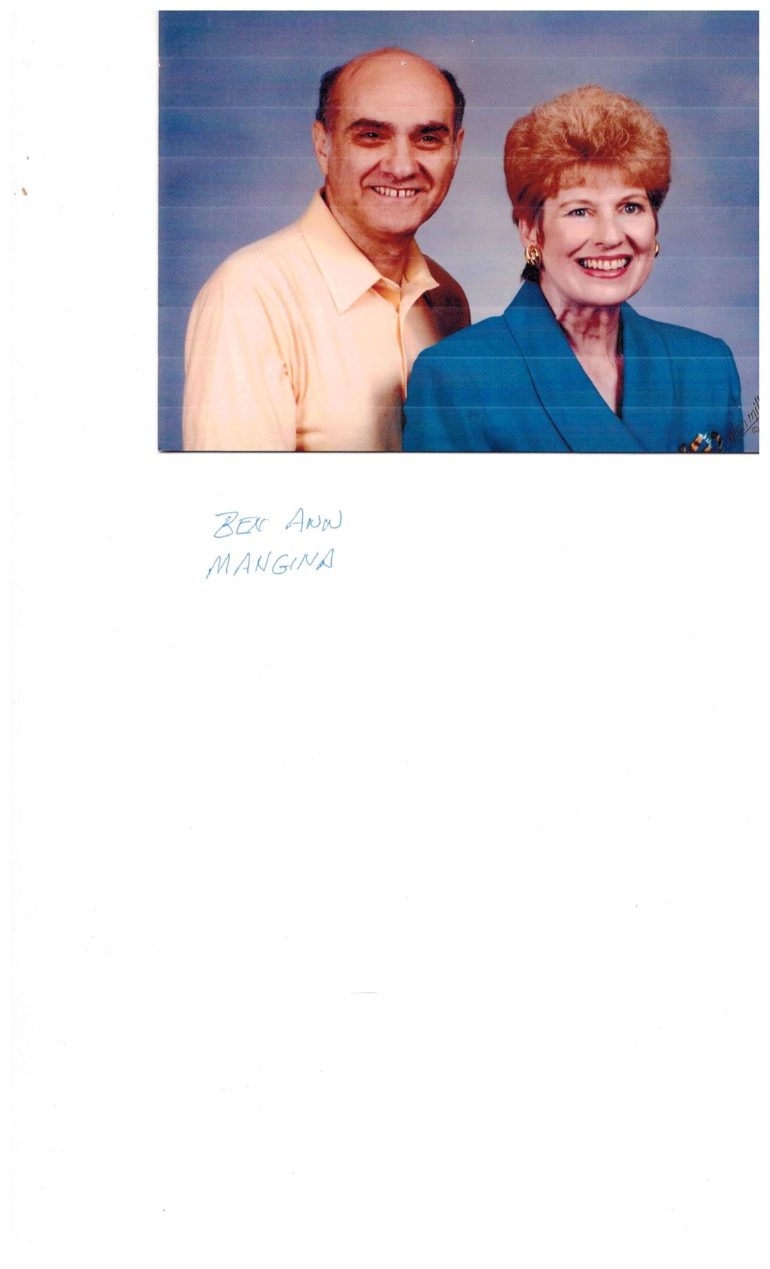 Obituary of Anne Kathleen Mangina