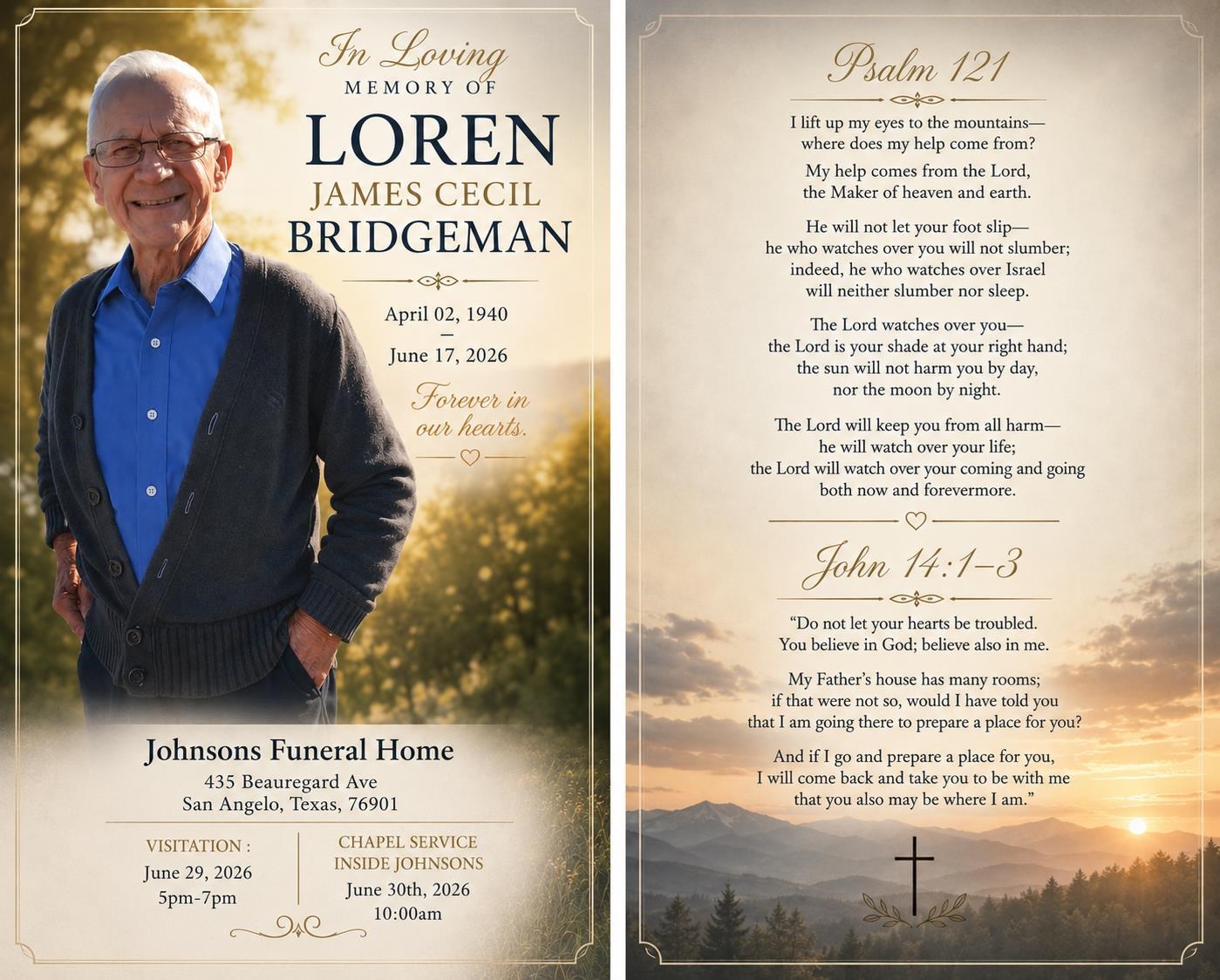Obituary of Loren James Bridgeman