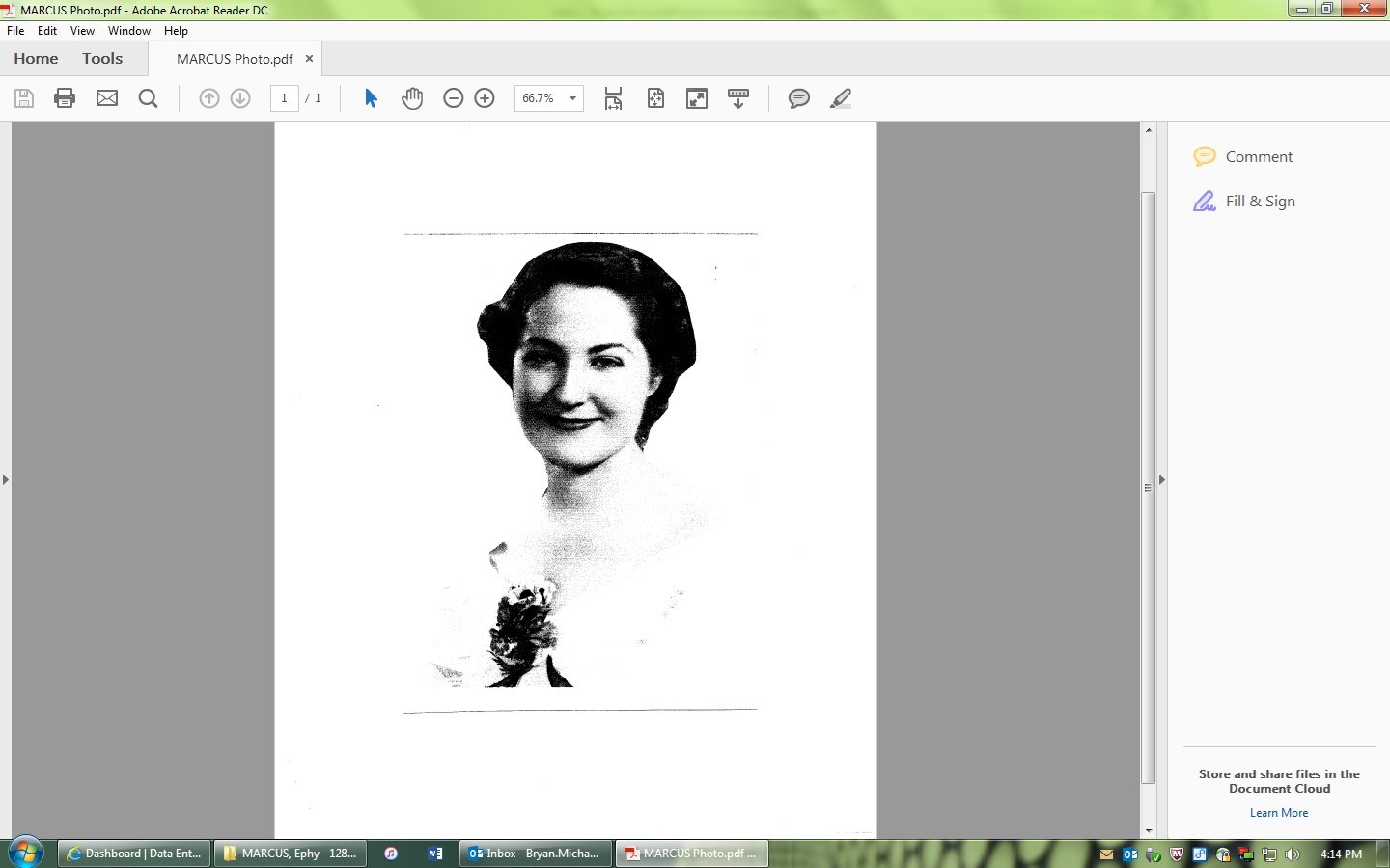 Obituary of Ephigenia Marcus