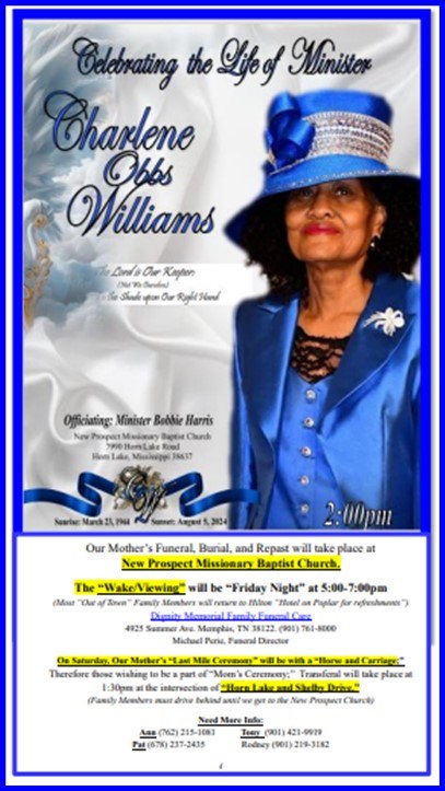 Obituary of Charlene Williams