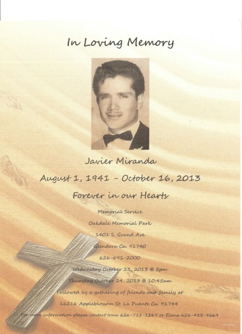 Obituary of Javier Miranda