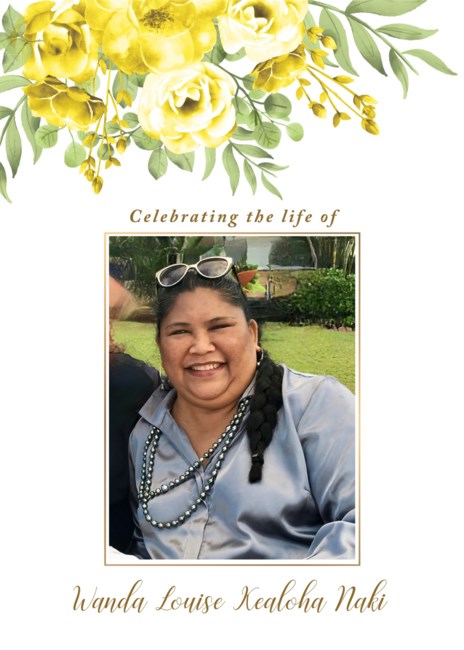 Obituario de Wanda Louise Naki