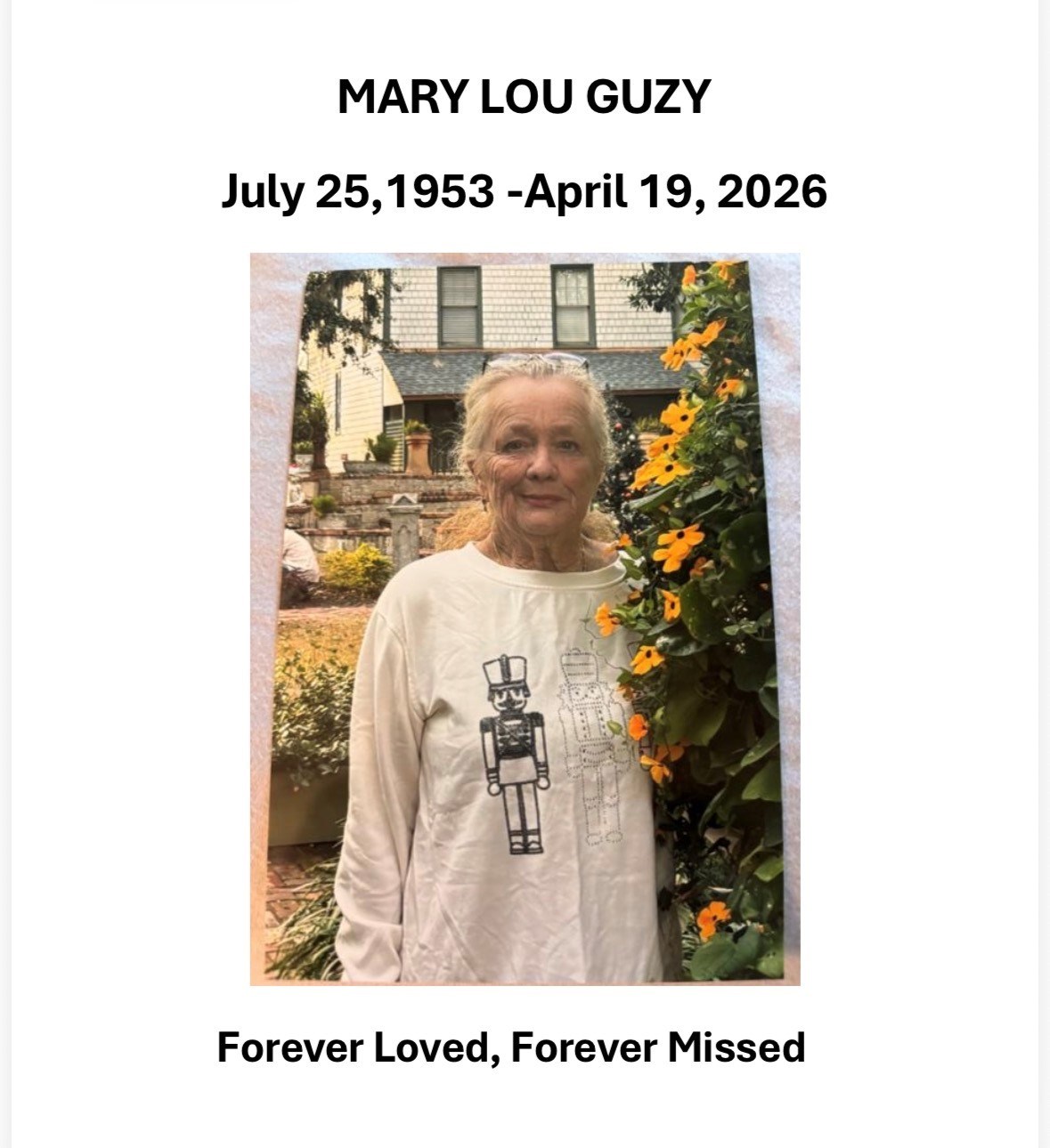 Obituary of Mary Lou Guzy