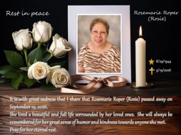 Obituary of Rosemarie S Roper