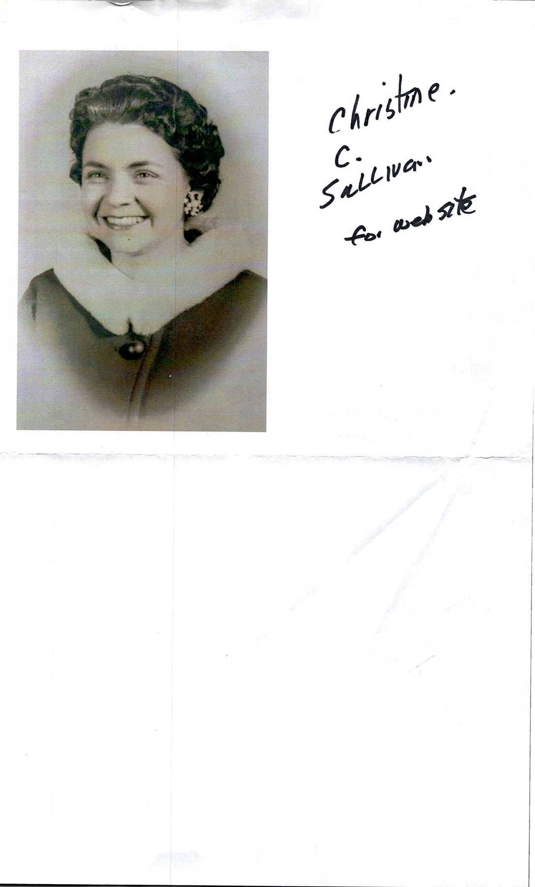 Obituary of Christine Sullivan