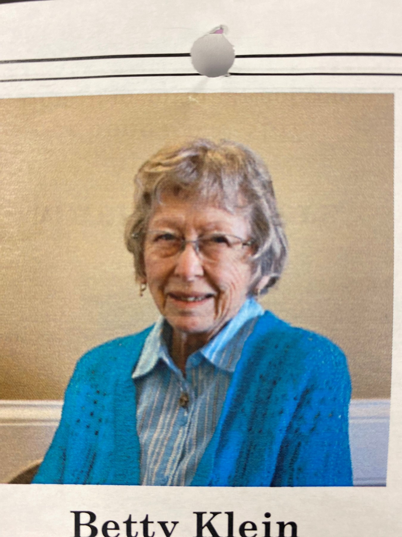 Obituary of Betty Lou Klein