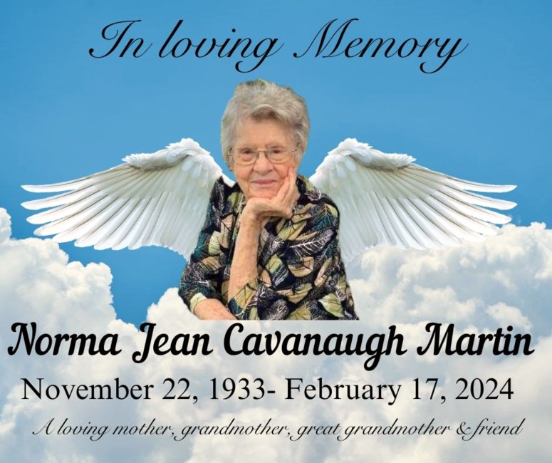 Obituary of Norma Jean Cavanaugh Martin