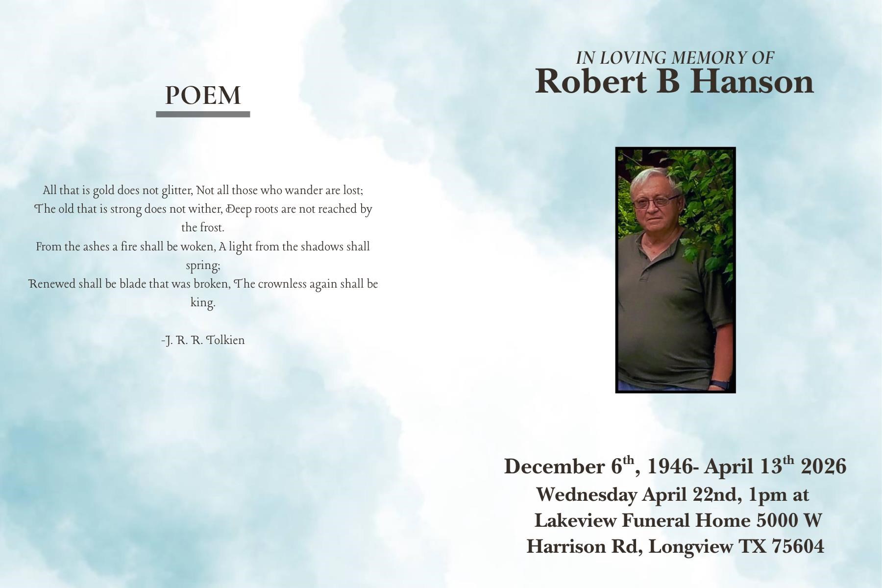 Obituary of Robert Bruce Hanson