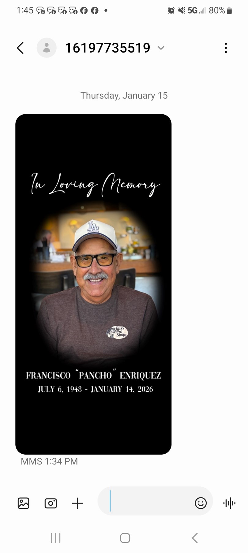 Obituario de Francisco Enriquez