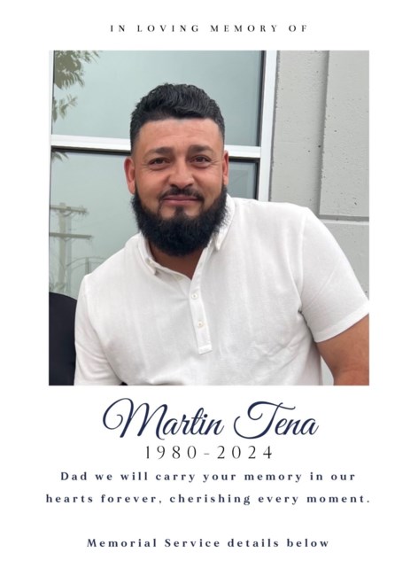 Obituary of Martin Tena