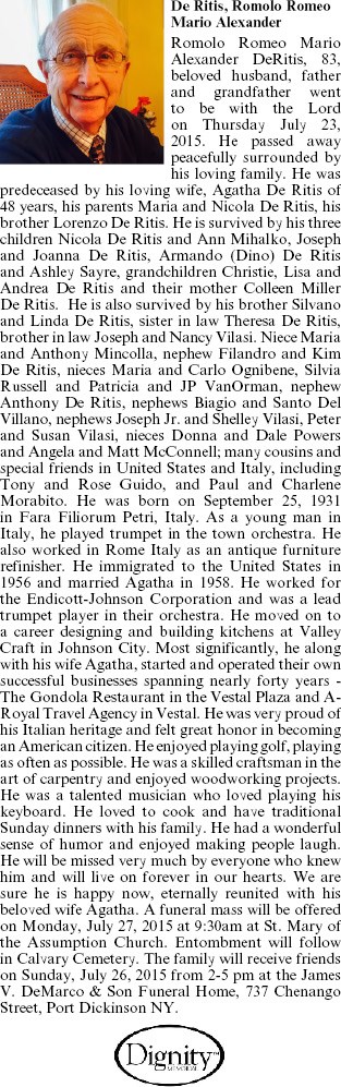 Obituary of Romolo De Ritis