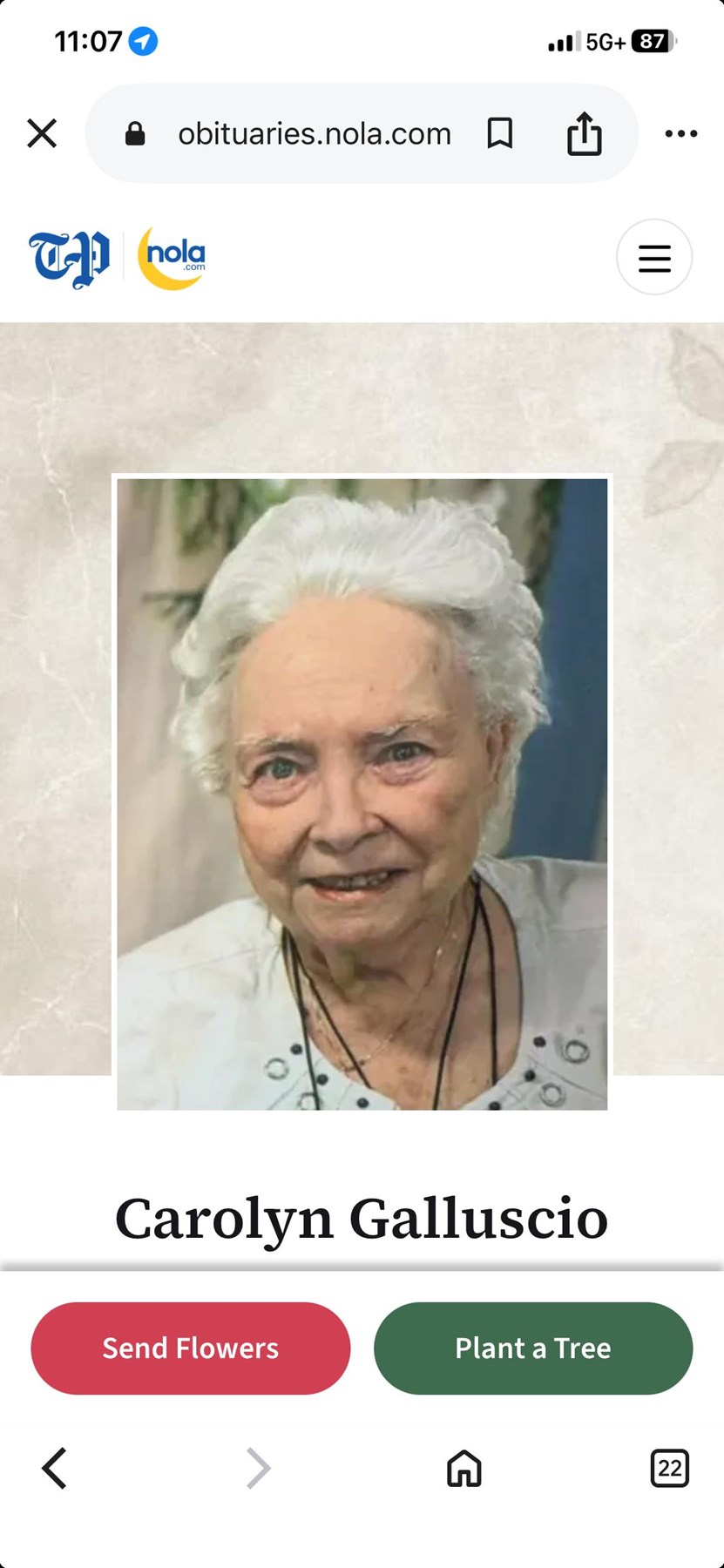 Obituary of Carolyn Galluscio