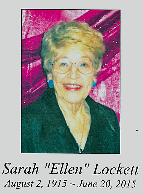 Obituary of Sarah "Ellen" Lockett