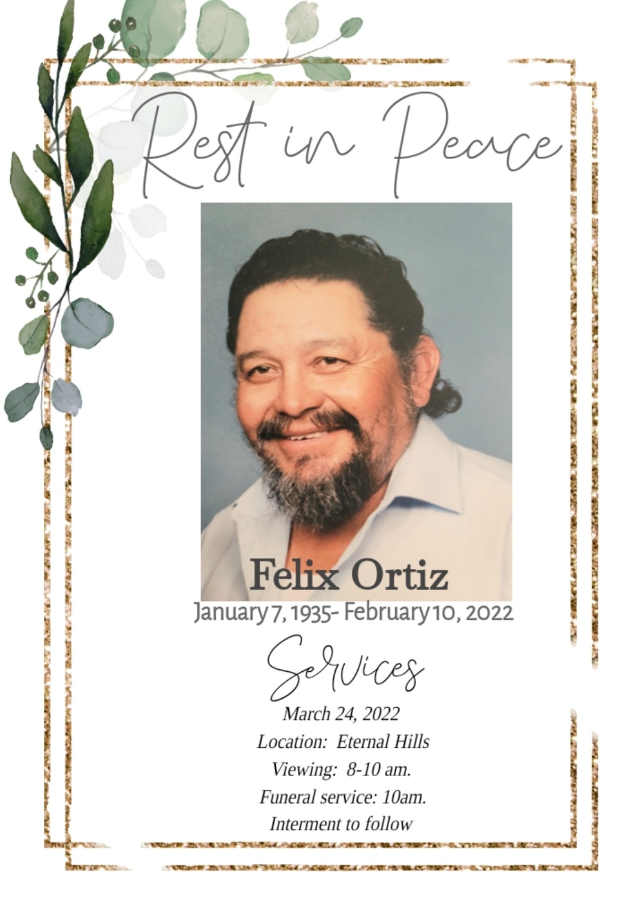 Obituary of Felix Ortiz Sr.