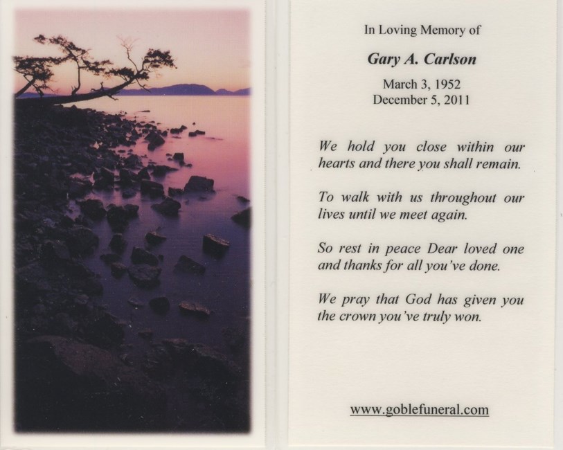 Obituario de Gary A. Carlson