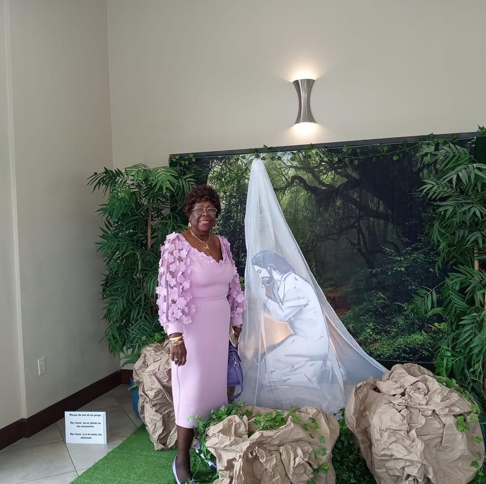 Purple dress funeral hotsell