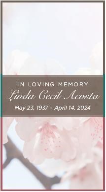 Avis de décès de Linda Cecil Acosta