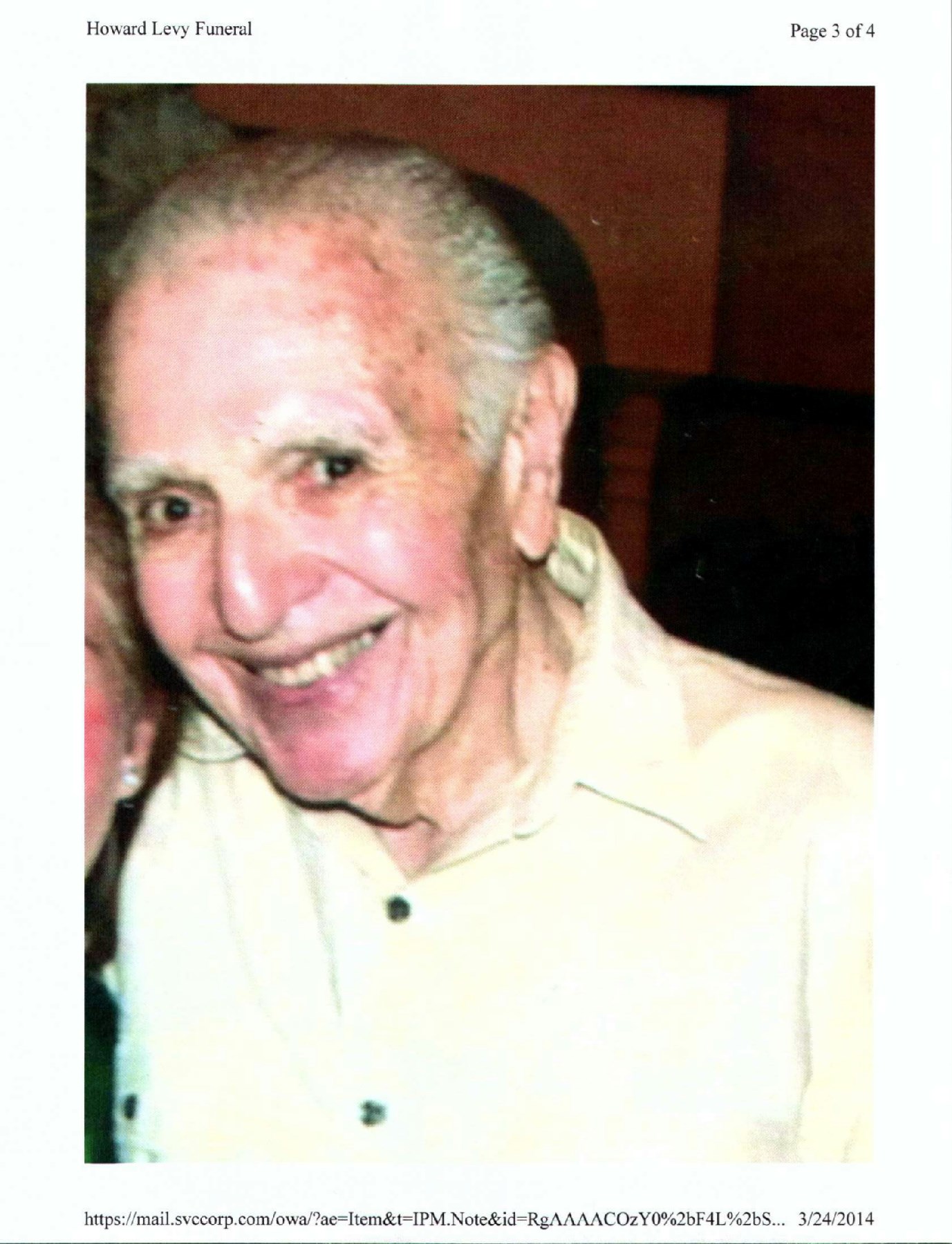 Obituary of Howard Levy