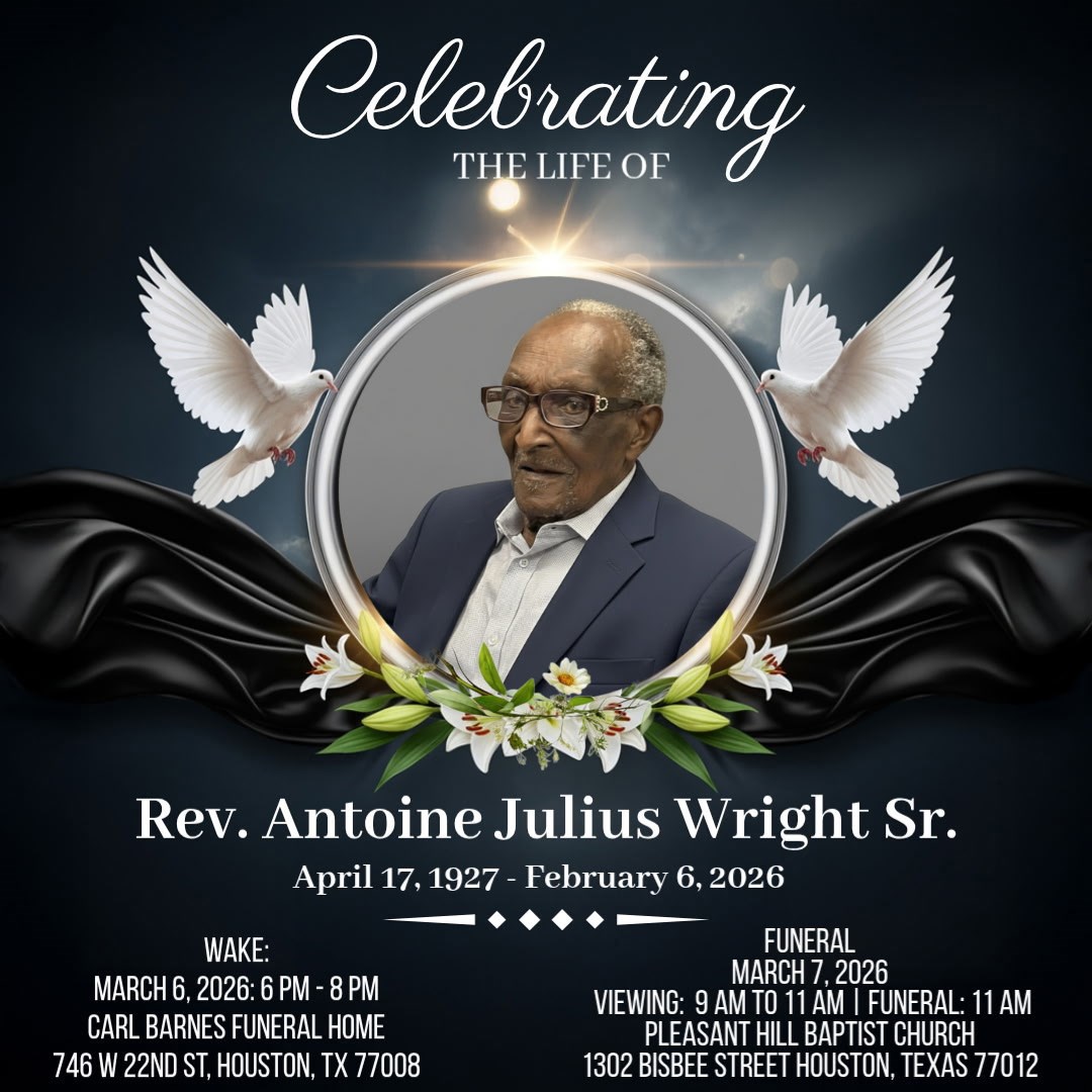 Obituary of Mr. Antoine Julius Wright Sr.
