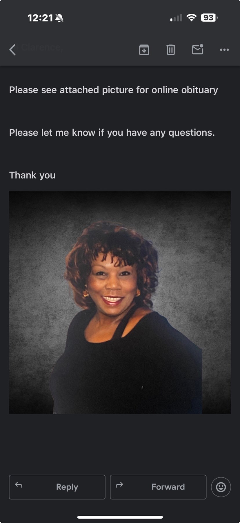 Avis de décès de Joyce Marie McKenzie