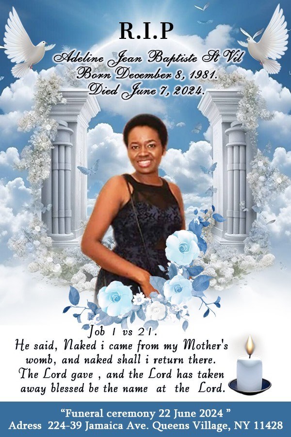 Obituary of Adeline Jean Baptiste