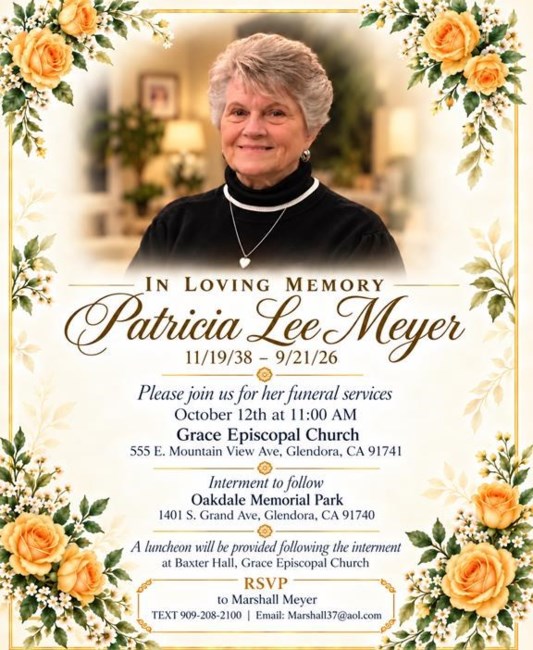 Obituary of Patricia L Meyer