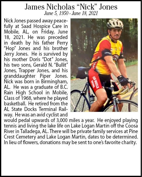 Obituary of James Nicholas Jones